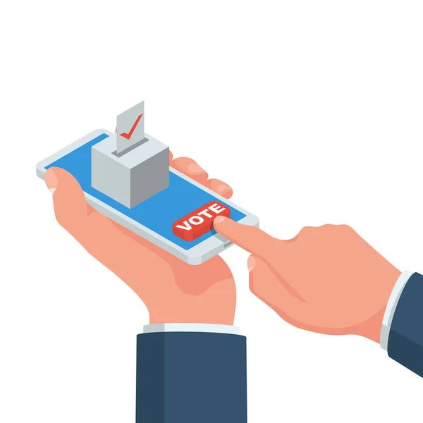 Online voting concept. Vector illustration isometric design style. — Stock Vector
