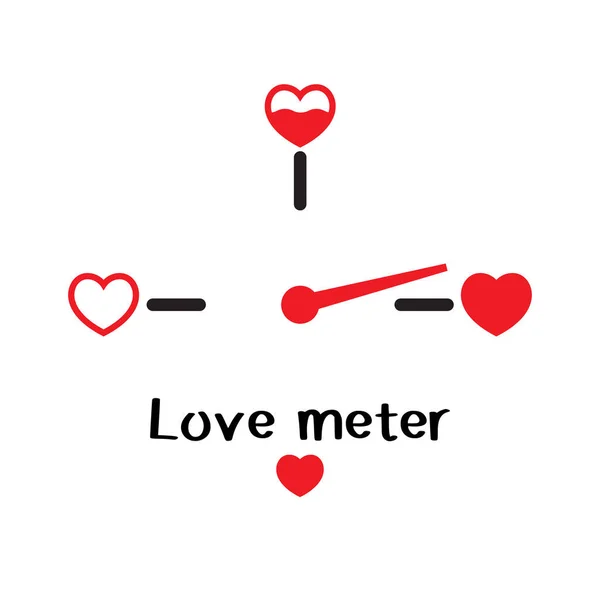 Ícone plano do medidor de amor. Vetor indicador cardíaco — Vetor de Stock