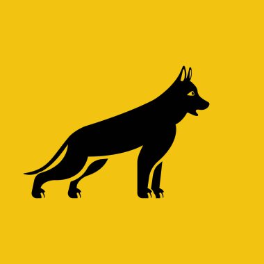 Siyah ikon Alman çoban köpeği. Safkan köpek.