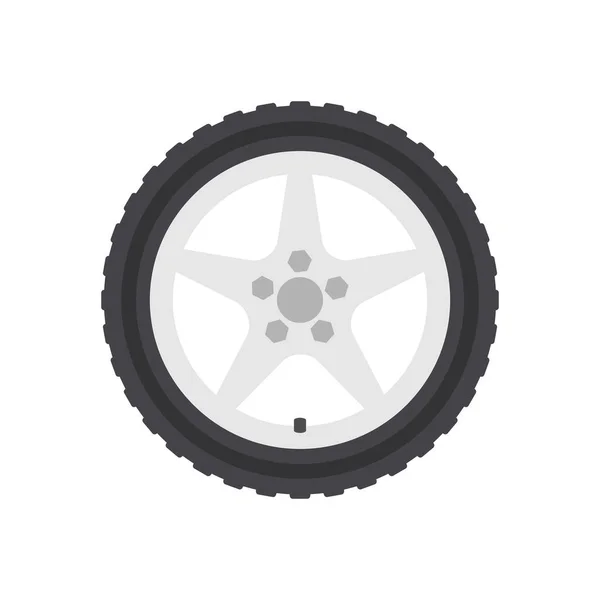 Icono de rueda de coche aislado sobre fondo blanco. — Vector de stock