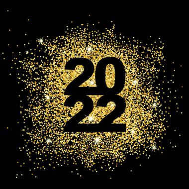 Mutlu yıllar 2021. Sayıca altın tozu. Parlak parıltılar.