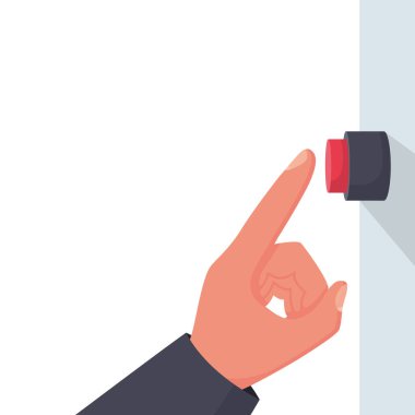 El düğmesi simgesi. El ile kırmızı düğmeye bas.