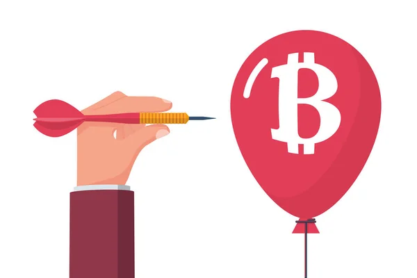 Bolla di Bitcoin. Palloncino con simbolo Bitcoin — Vettoriale Stock