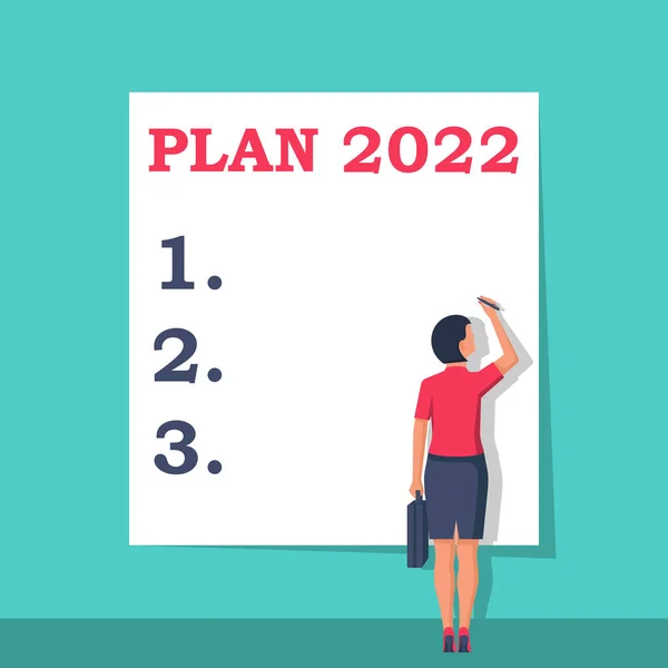 Plan 2022. To do list for next year. Vector — Stock Vector