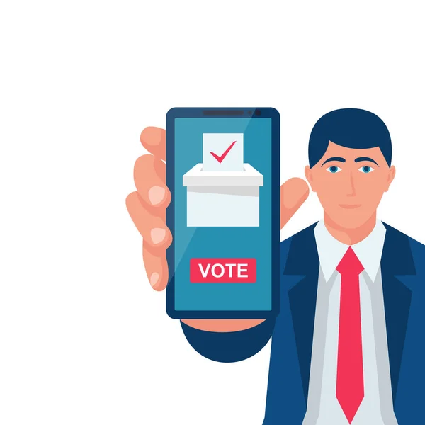 Concetto di voto online. Illustrazione vettoriale stile design piatto — Vettoriale Stock