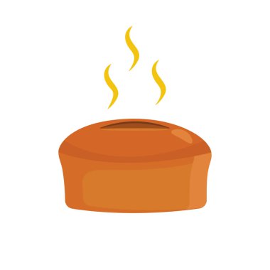 Ekmek simgesi. Çizgi film beyaz buğday ekmeği vektörü