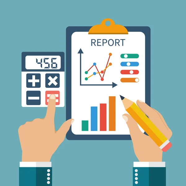 Finans raporu. kavram düz stil