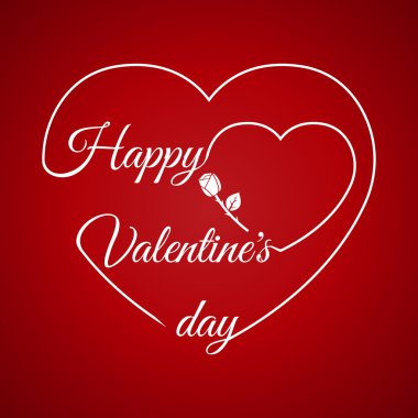 Lettering Valentine's Day with hearts