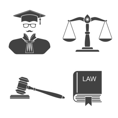 Set icons law and justice clipart