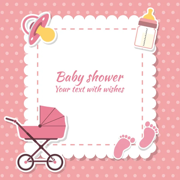 Baby shower gir - Stok Vektor