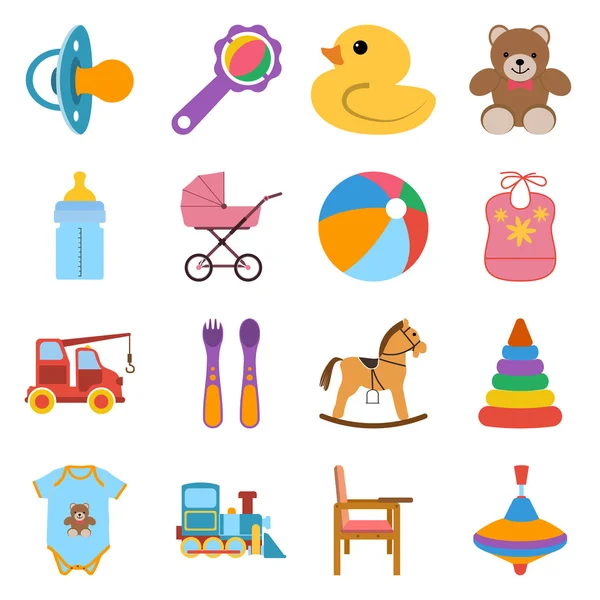 Baby colorful icons set — 스톡 벡터