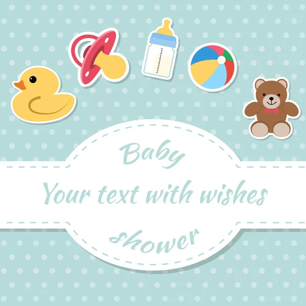 Κάρτα πρόσκληση ντους μωρό — Διανυσματικό Αρχείο