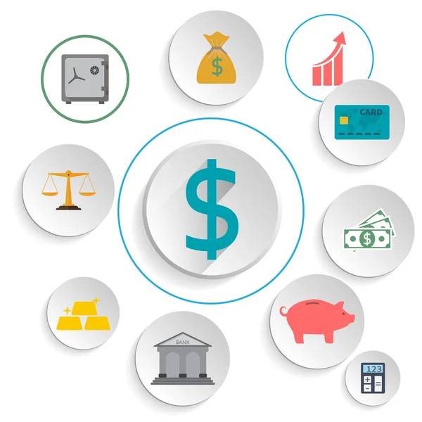 Set icônes bancaires — Image vectorielle