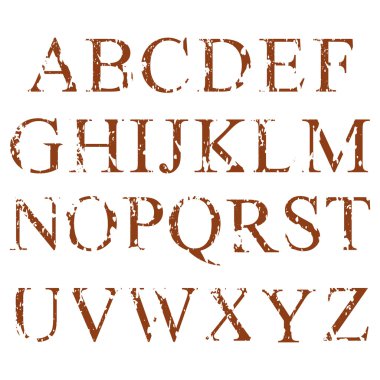 alfabe harfler, grunge