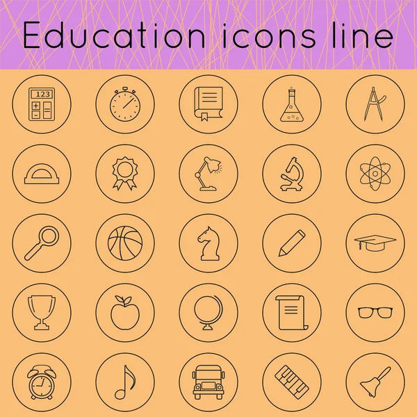 Icone di istruzione linea 02 — Vettoriale Stock