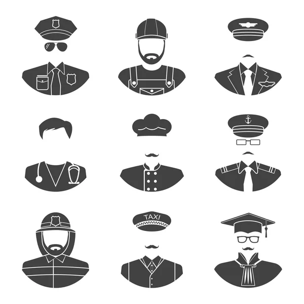 Avatar icon silhouette profession people — 스톡 벡터