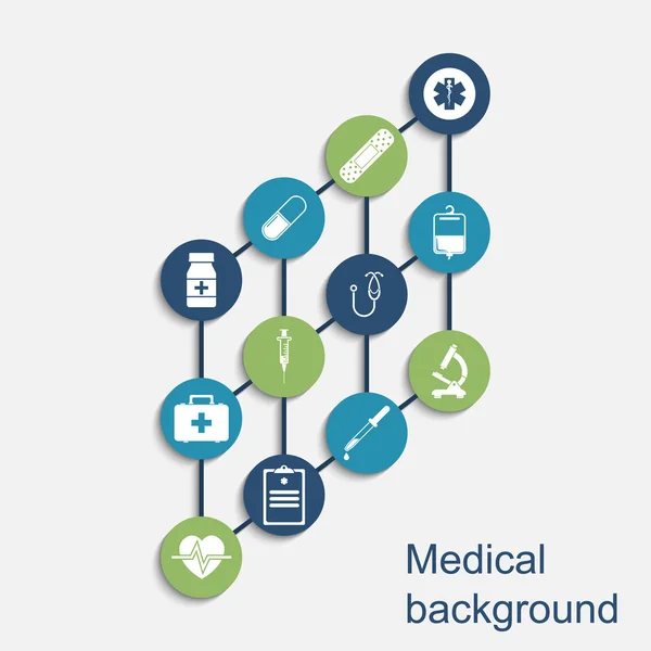 Concepto médico. Iconos de equipos médicos, diagnóstico — Vector de stock