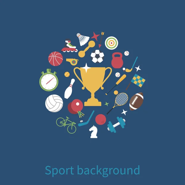 Ícone de esportes em volta do copo vencedor —  Vetores de Stock