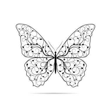 Güzel kelebek çiçek desenli.