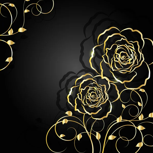 Gold flowers with shadow on dark background. Stock Vector by  ©debopre.v.gmail.com 100482422