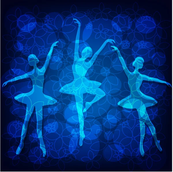 Danseurs de ballet tendres sur fond bleu — Image vectorielle