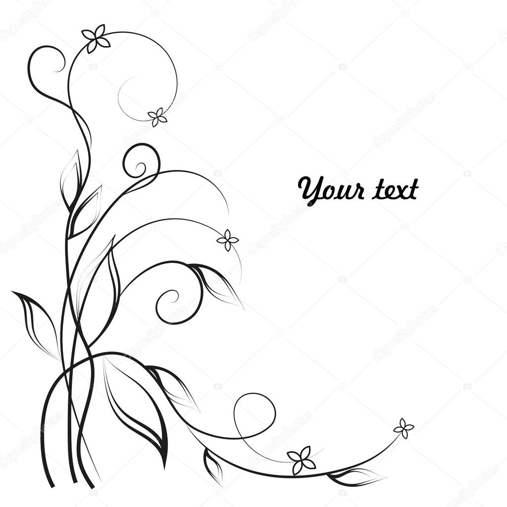 Simple floral background in black and white