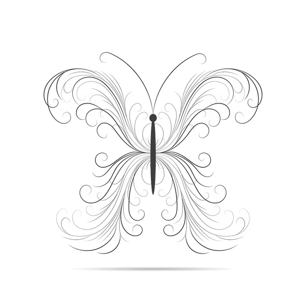 Gyönyörű maszkon spirális minta az alakja egy pillangó. — Stock Vector