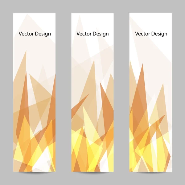 Un conjunto de banners vectoriales con fondo poligonal — Vector de stock