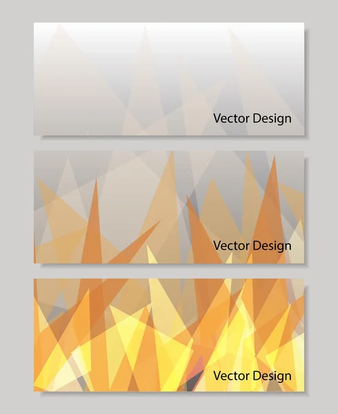 폴리곤 배경 이 있는 벡터 배너 세트 — 스톡 벡터