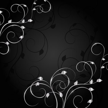 Koyu arka plan üzerinde gölge ile gümüş desen.