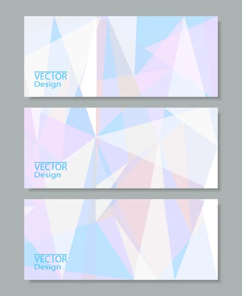 Conjunto de banners vectoriales con fondo poligonal — Vector de stock