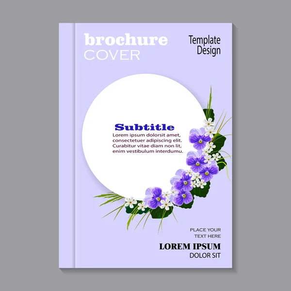 Desenho da capa da brochura floral — Vetor de Stock