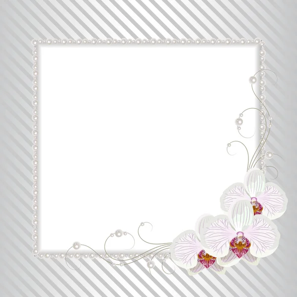 Floral frame with pearls — Stock Vector