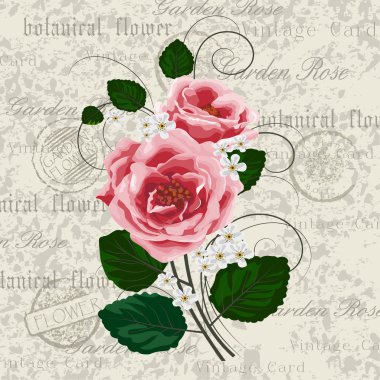 çiçekli Vintage kartı