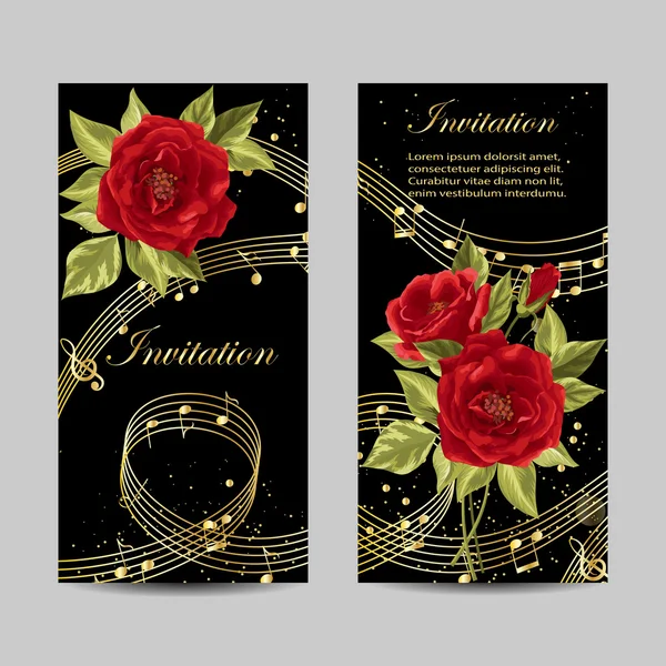 Conjunto de tarjetas de invitación de boda diseño . — Vector de stock