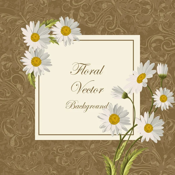Vintage kaart met bloemen — Stockvector