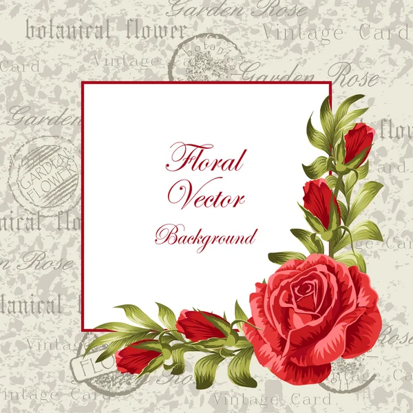 Vintage πλαίσιο με λουλούδια — Διανυσματικό Αρχείο