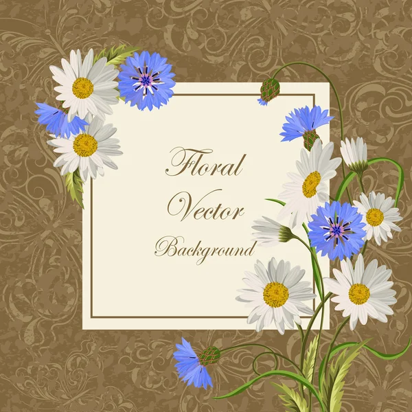 Vintage kaart met bloemen — Stockvector