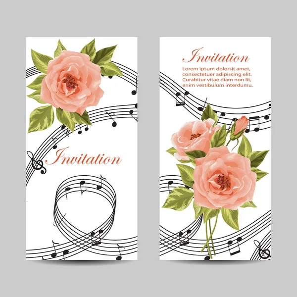 Conjunto de tarjetas de invitación de boda diseño . — Vector de stock