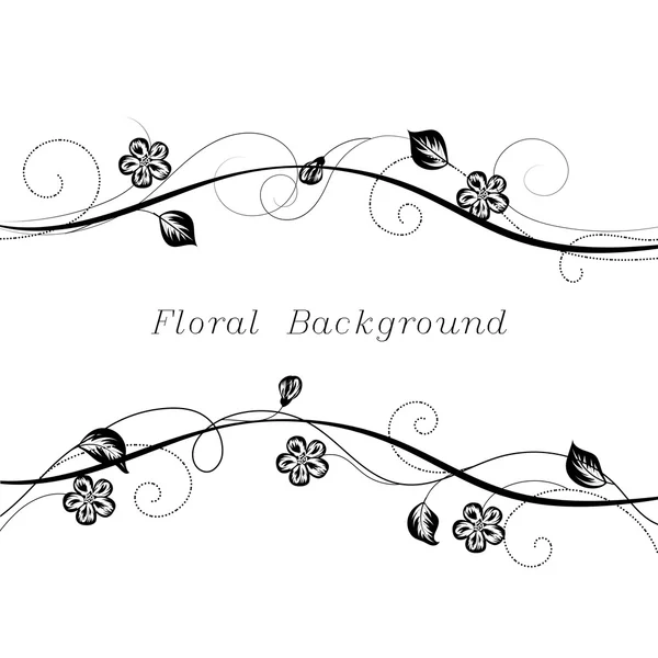 Простой цветочный фон в черно-белом — стоковый вектор