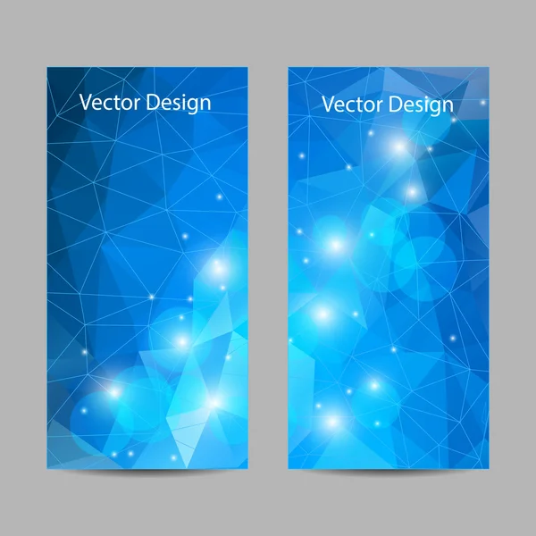 Conjunto de banners vectoriales con fondo poligonal — Vector de stock