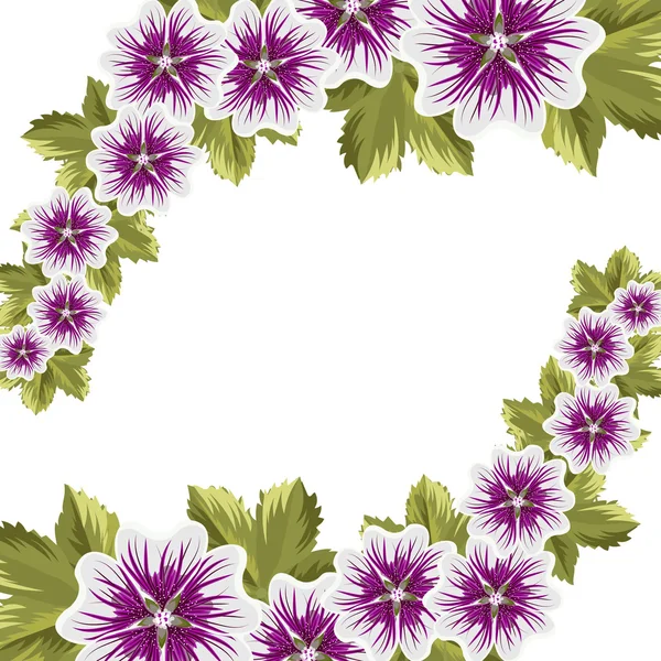 Mooie kaasjeskruid bloemen met blaadjes — Stockvector
