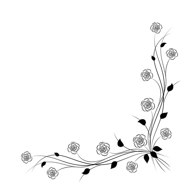 Simples fundo floral em preto e branco —  Vetores de Stock
