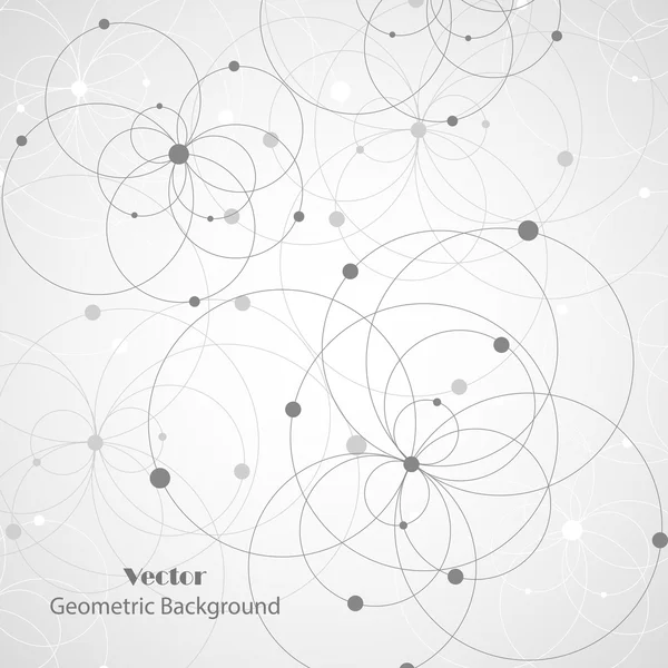 Modello geometrico con cerchi e punti collegati . — Vettoriale Stock