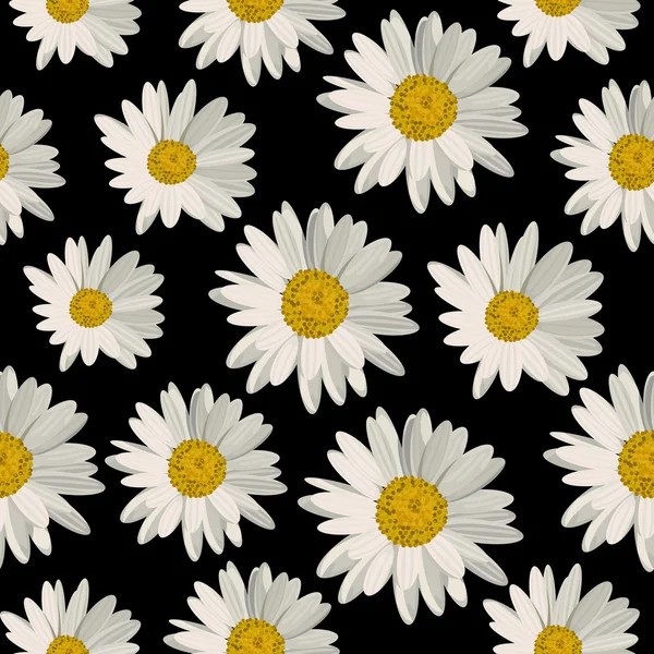 Motif sans couture avec des fleurs de marguerite — Image vectorielle