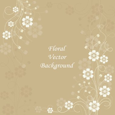 Kahverengi zemin üzerinde güzel çiçek desenli