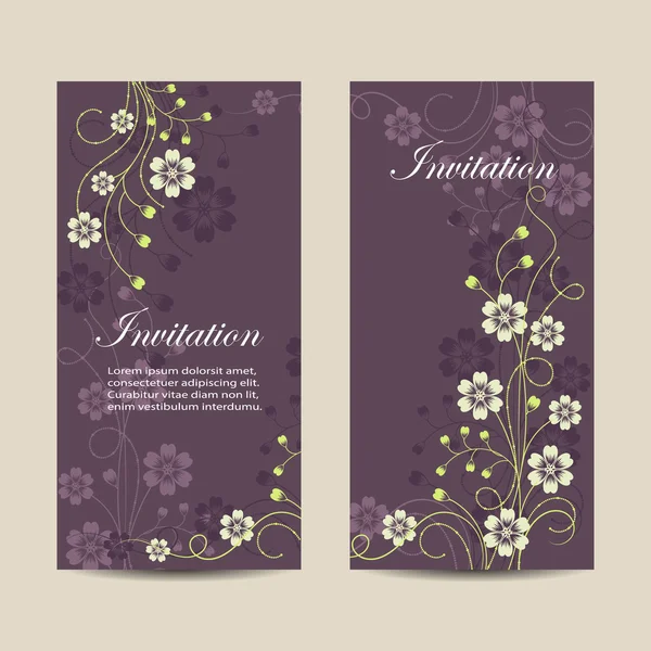 Set of vertical banners with flowers — Stock Vector