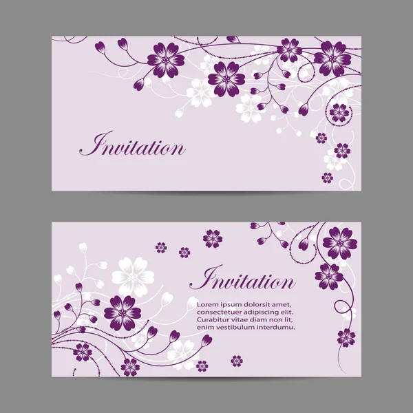 Set horizontale banners met bloemen — Stockvector