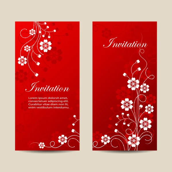 Conjunto de pancartas verticales con flores — Vector de stock