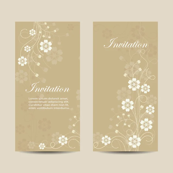 Set van verticale banners met bloemen — Stockvector